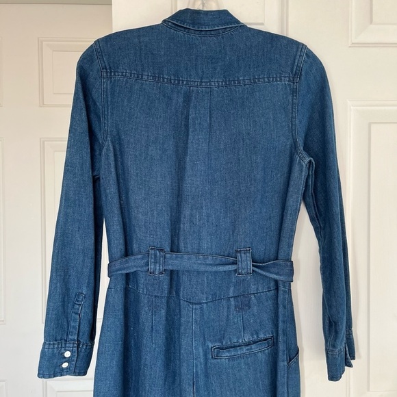 ⚡️ Levi’s Alix Medium Wash Tie-Waist Cropped Jumpsuit XS The Flash - Picture 9 of 16
